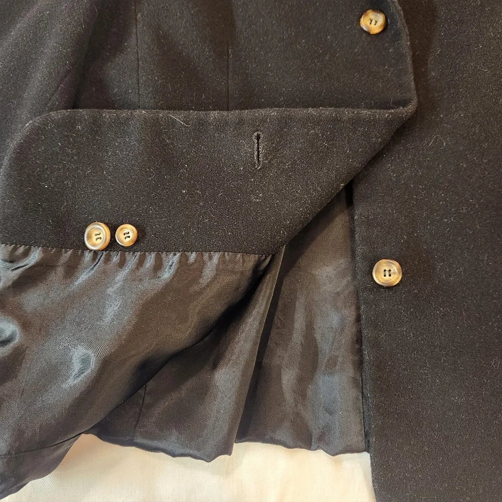 LL Bean Women's Black Wool Cashmere Blend Blazer Size 18P Plush Soft‎ Classic